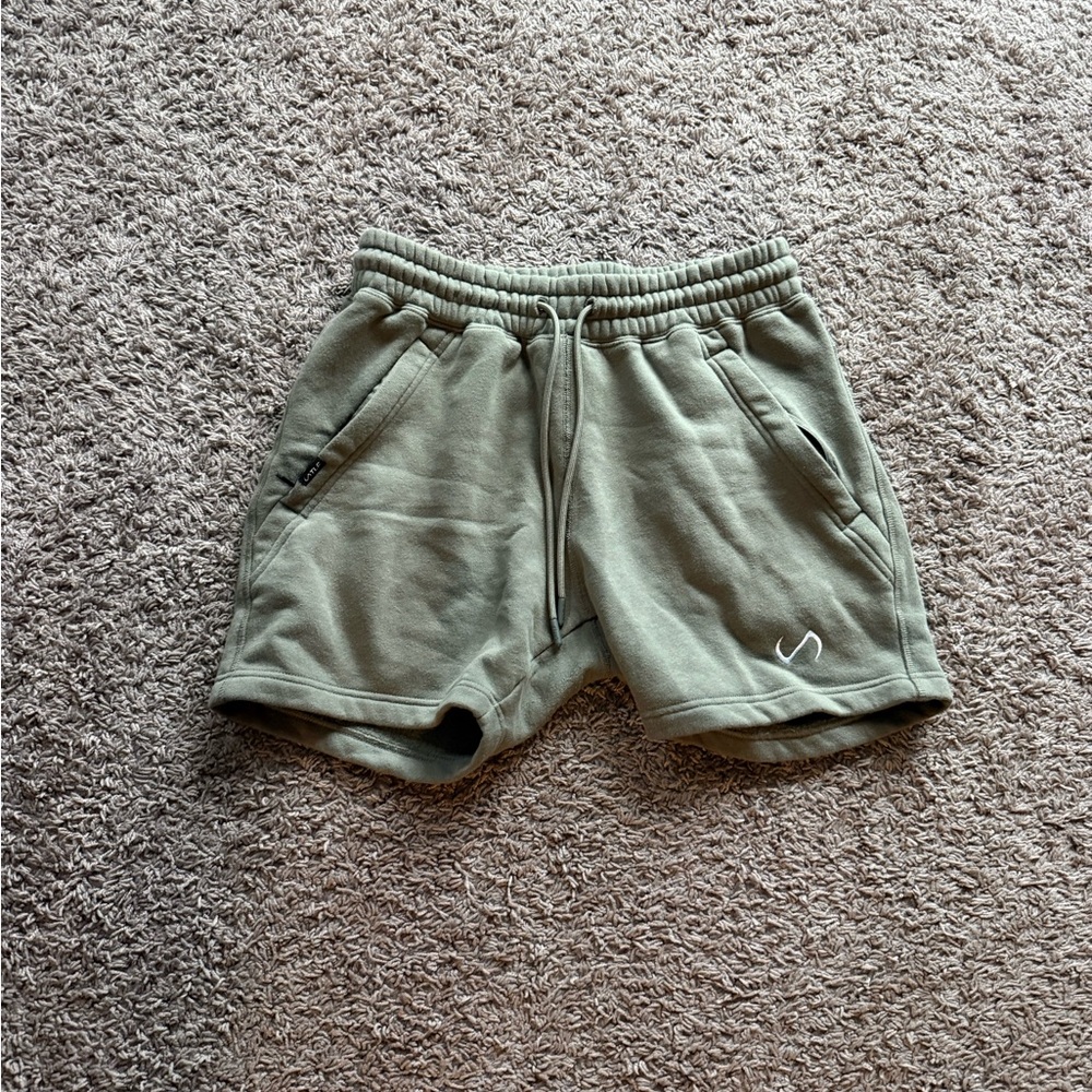 TLF Olive Green Athletic Shorts Elastic Waistband